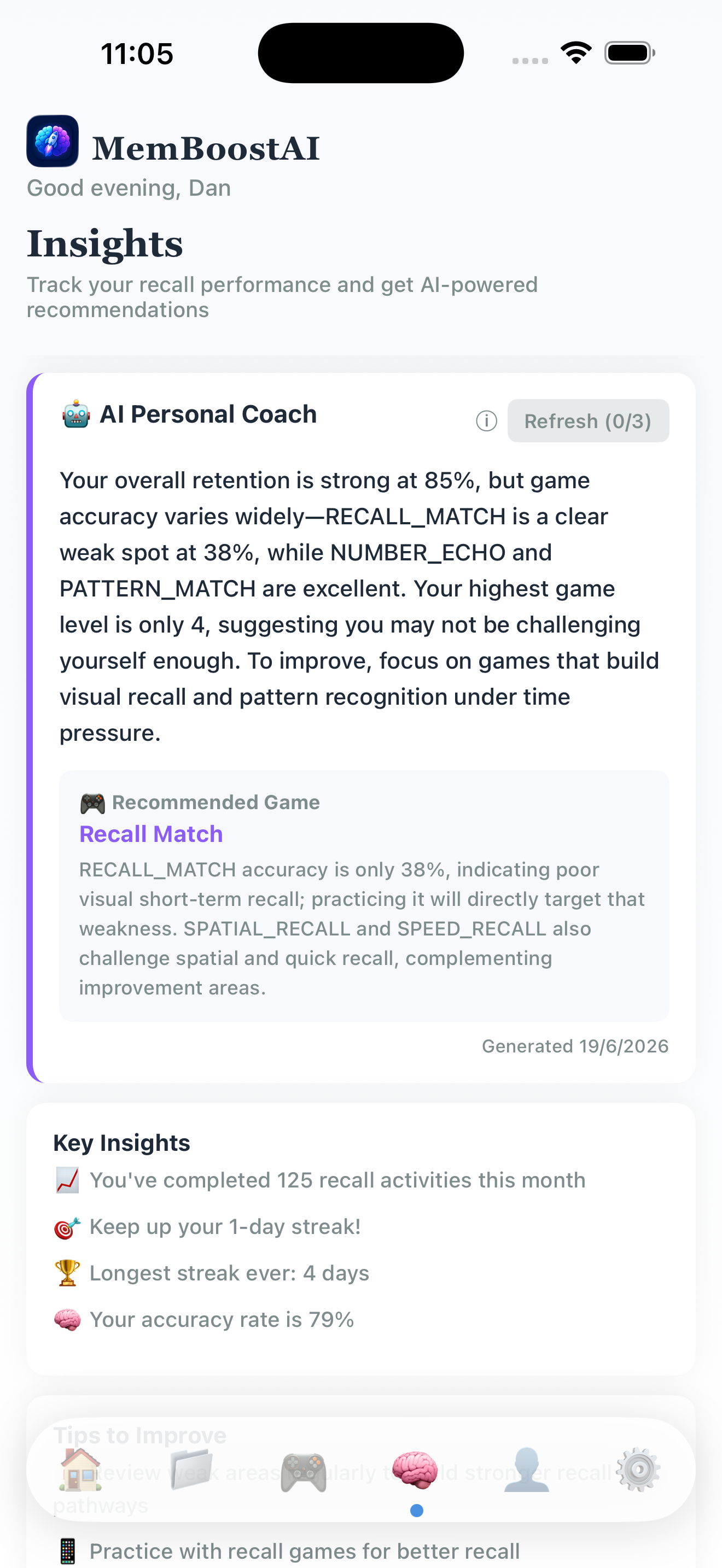 MemBoostAI AI Personal Coach recommendations